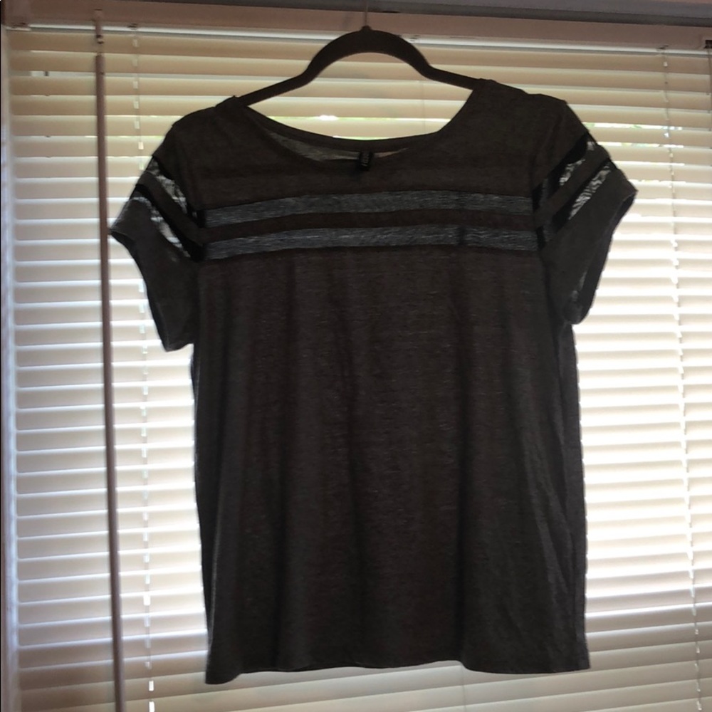 T-shirt with mesh cut out